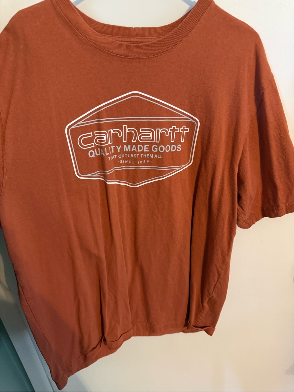 Carhartt Men's Rust Orange Logo Short-Sleeve Tee
